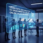 Data and analytics dashboard showing online sales performance metrics