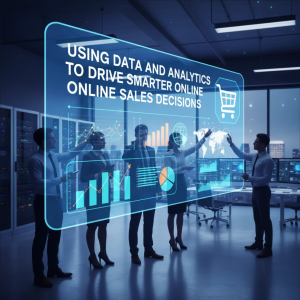 Data and analytics dashboard showing online sales performance metrics