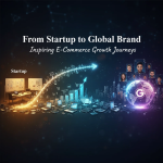 Entrepreneur planning e-commerce startup strategy for global growth