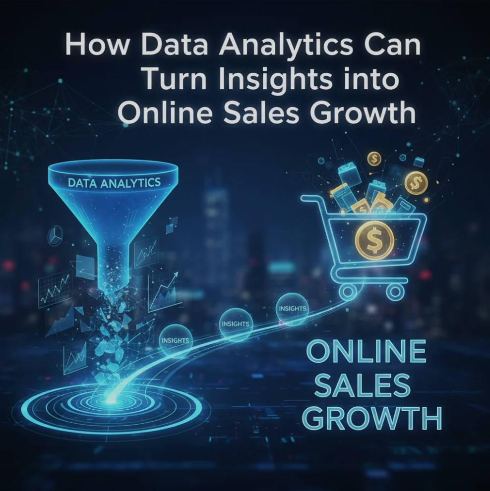 Graph showing data analytics insights driving online sales growth