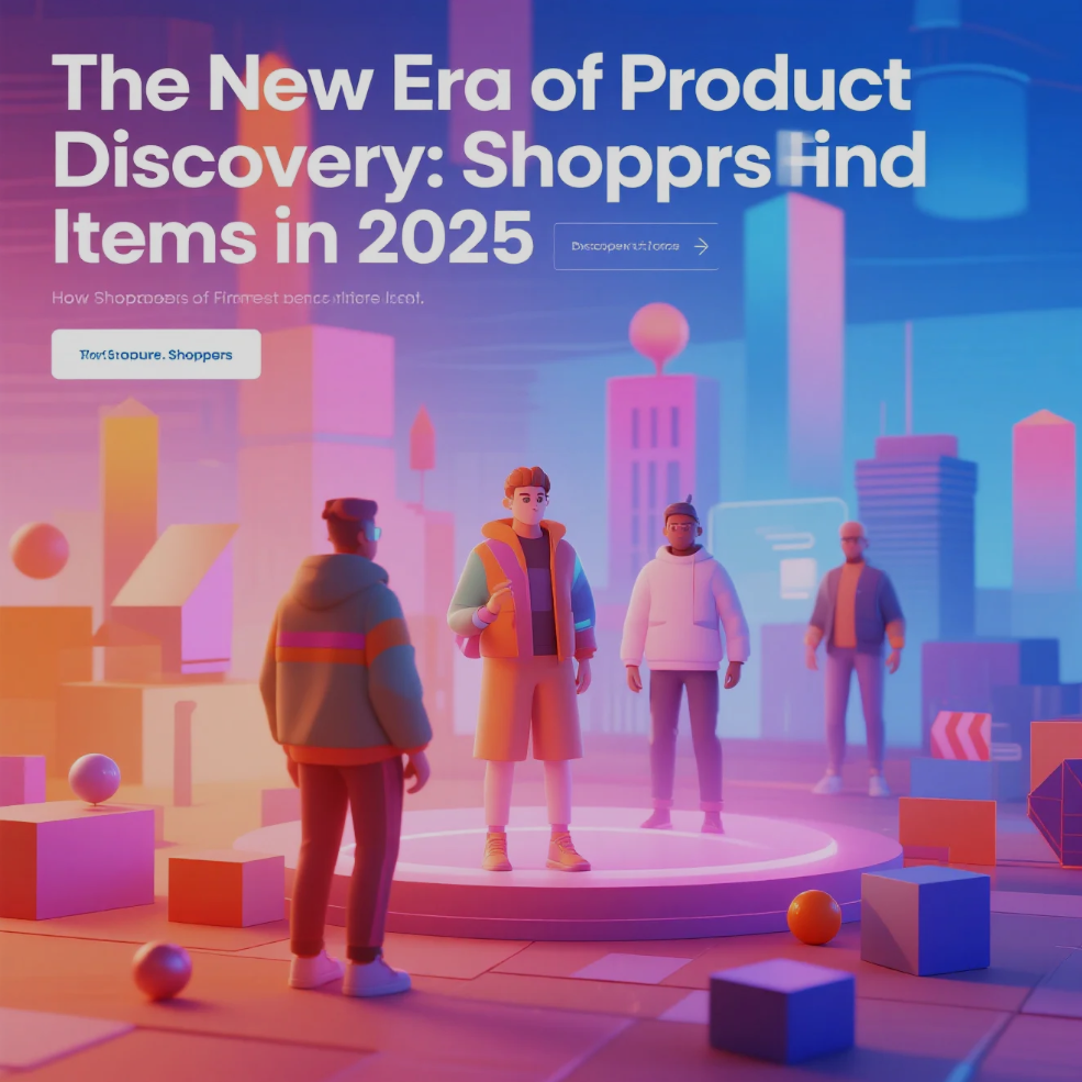 Modern shopper using AI-powered search and social platforms to discover products in 2025